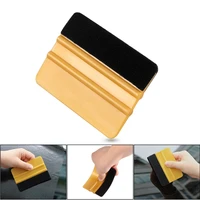 1pc car gold scraper with felt squeegee tool film wrapping auto styling vinyl carbon fiber window ice remover cleaning wash plas