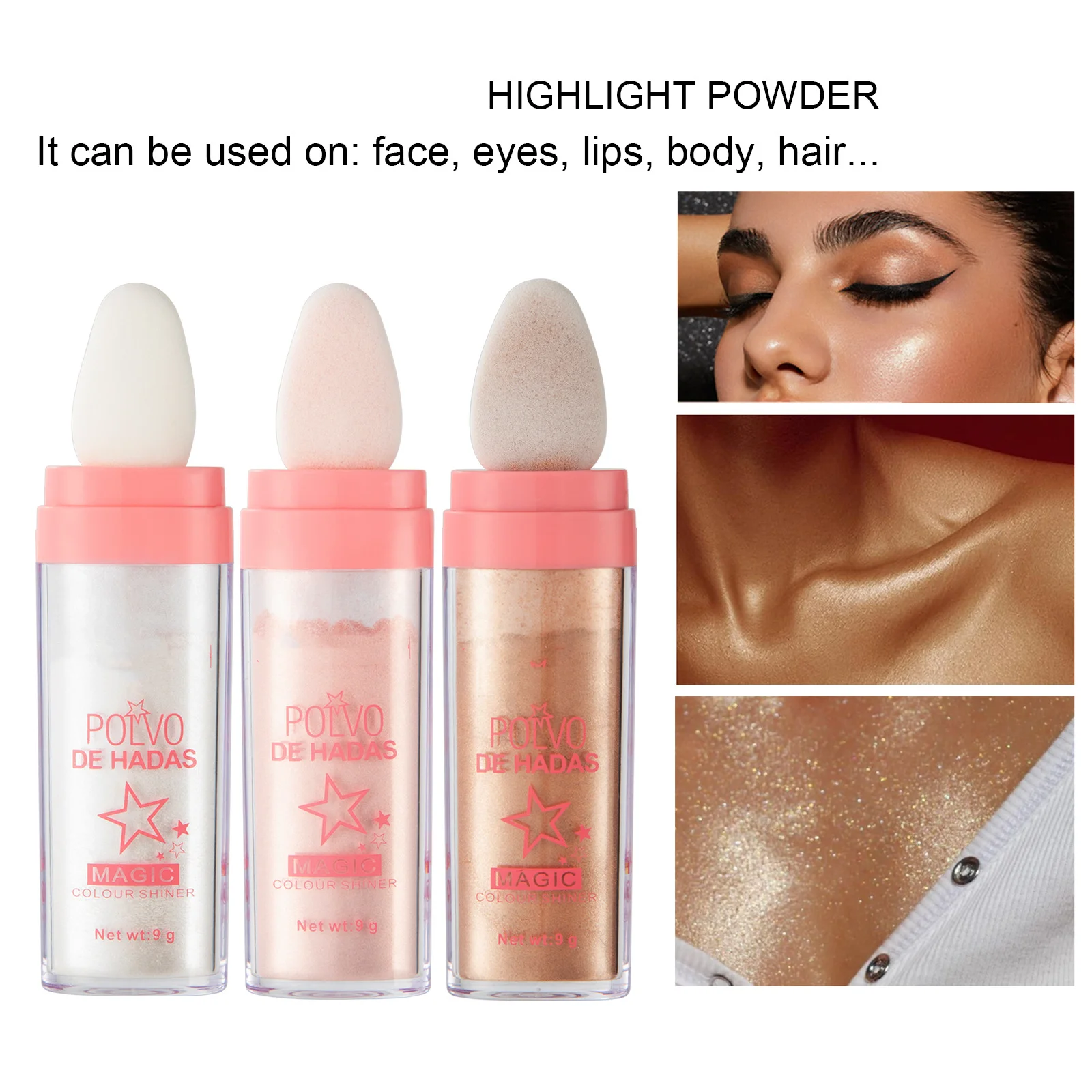 

Сказочная высокая яркость, пудра, лунный свет, белый Алмазный хайлайтер, пудра, контур лица, Осветляющий макияж для всего тела