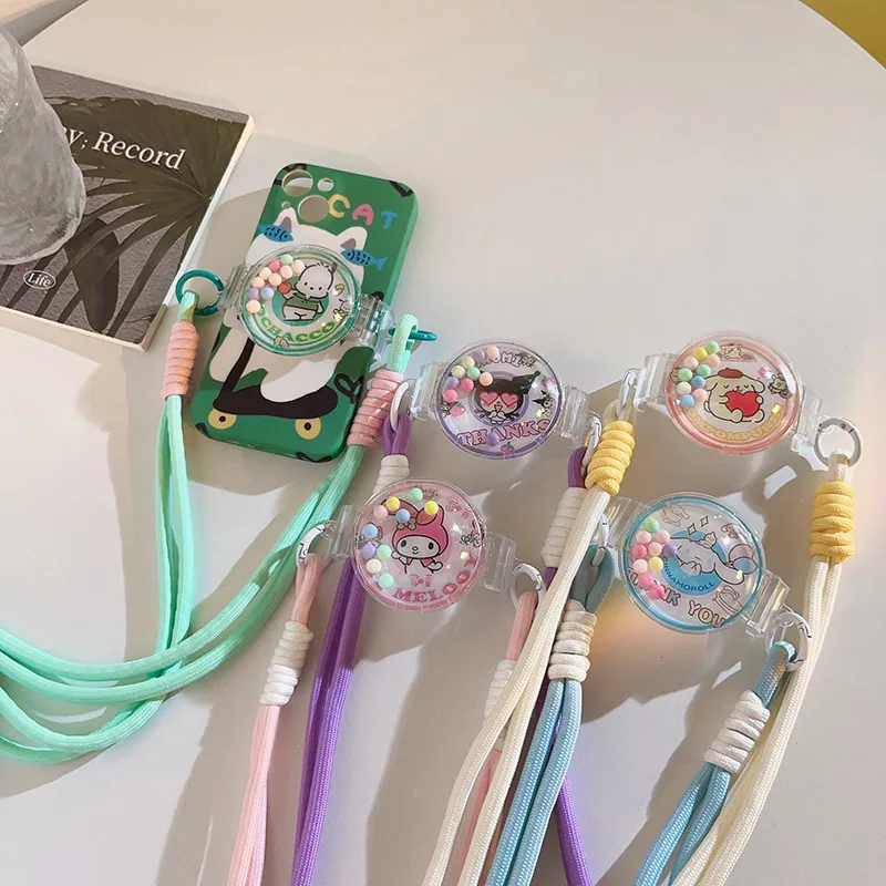 Sanrio Kuromi мультяшный рюкзак с зажимом диагональный крест подвесная шея и цепь