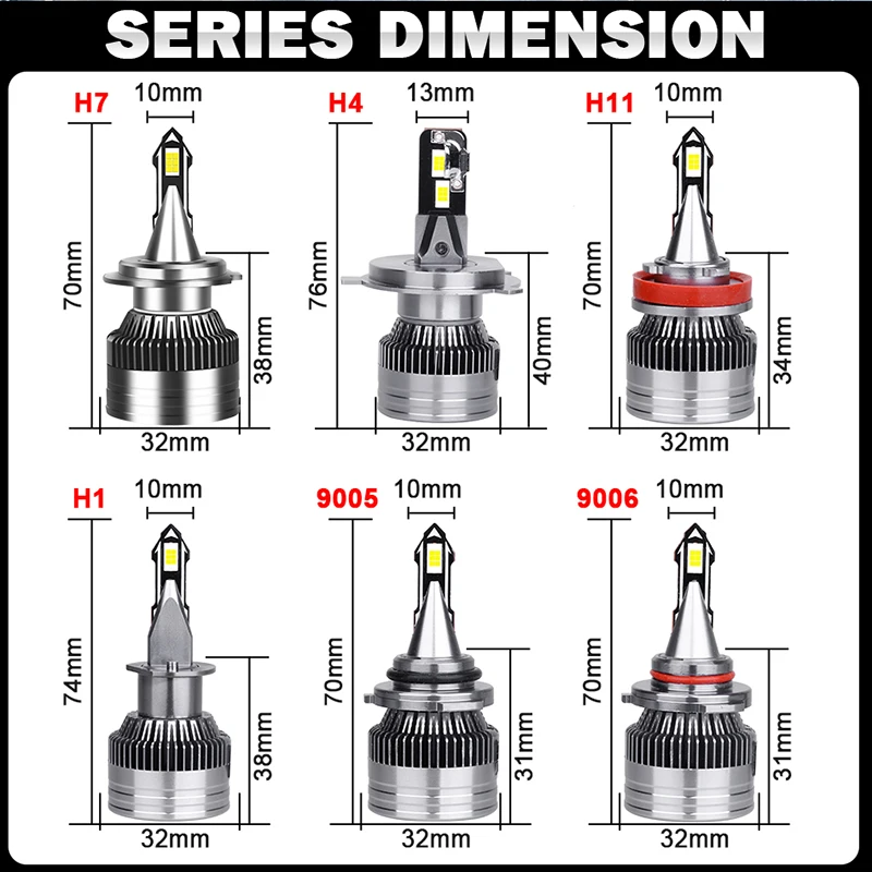 Светодиодные Автомобильные Фары Dualvision H7 H4 H1 H8 H9 H11 9006 9005 9012 Canbus Супер Яркие 6000K