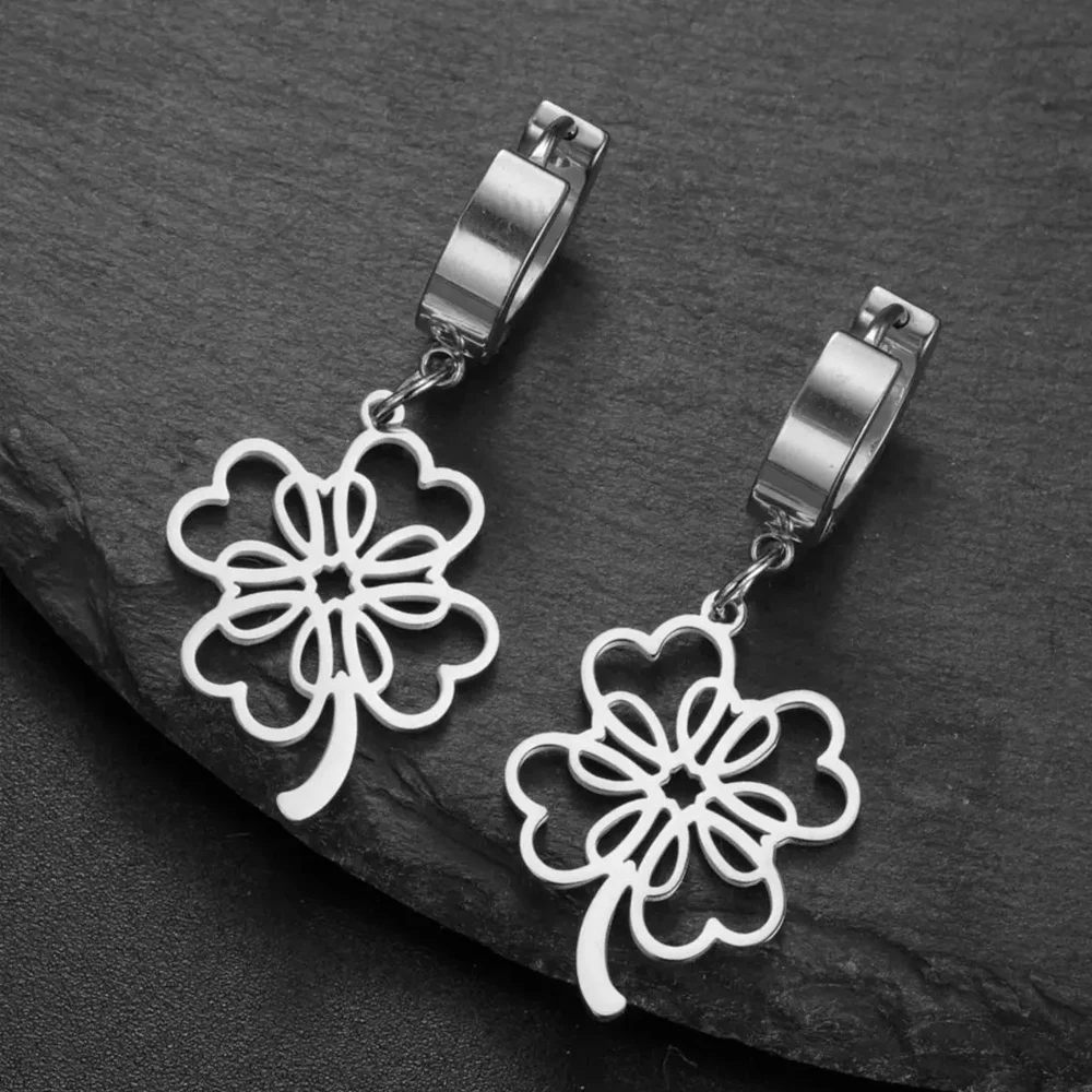 Серьги в виде пятилистного клевера LIKGREAT