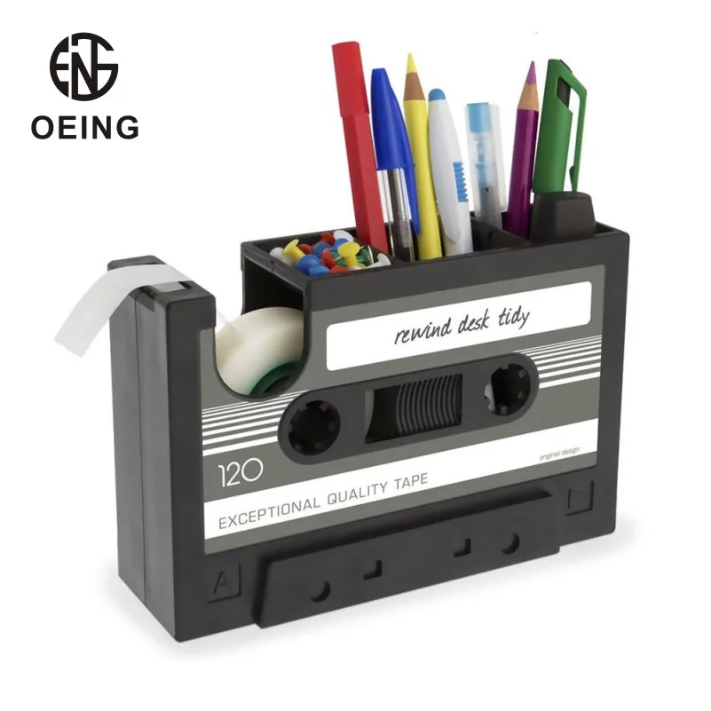 

Контейнер для хранения карандашей в ретро стиле с лентой