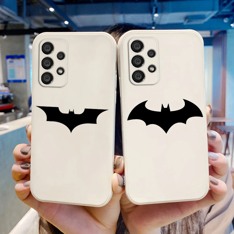 

Dark Knight batman Logo Phone Case For Samsung A73 A53 A33 A52 A32 A71 A51 A21S A03S A50 A30 5G Liquid Rope Funda Cover
