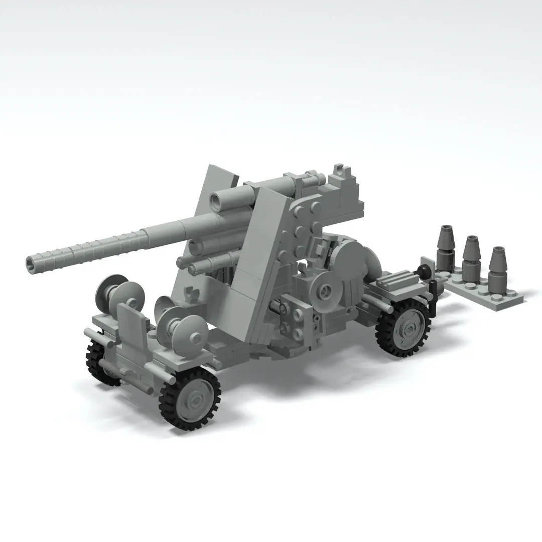 ww2 Weapons German Mobile 88mm Flak 36 Anti Aircraft and Tank Gun Military Building Block Toys Children Christmas Gift 216pcs