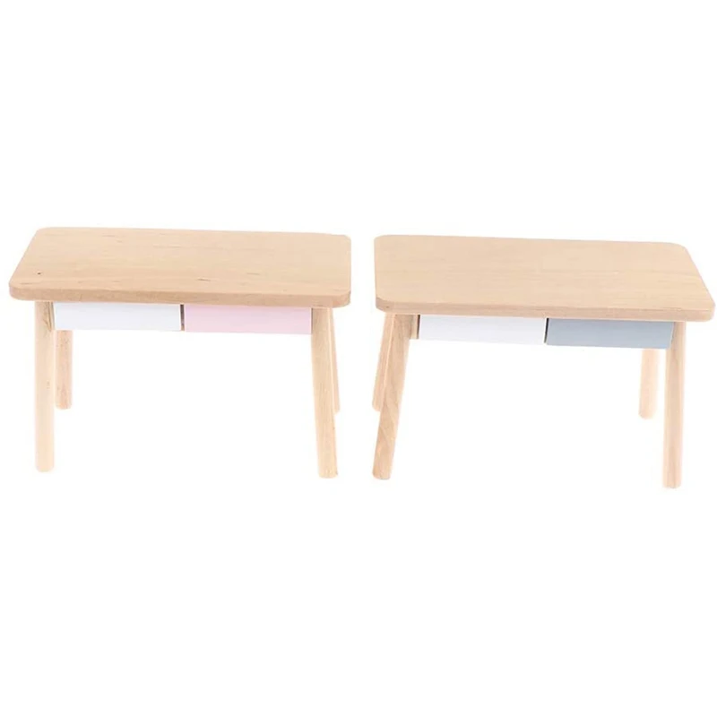 

-Миниатюрный стол для кукольного домика в скандинавском стиле, миниатюрный компьютерный стол с приставкой, имитация кукольного домика, акс...