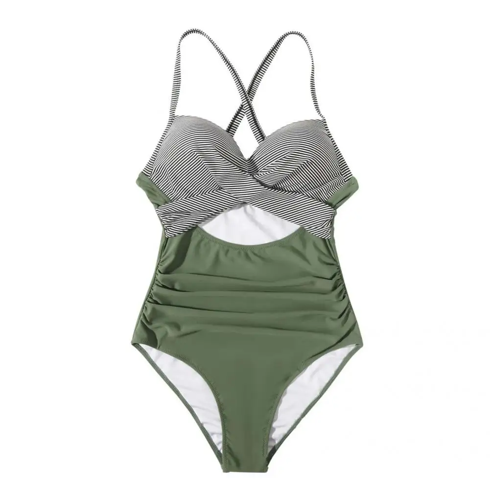 Женский купальник без косточек летний эластичный бандажный модный клетчатый топ