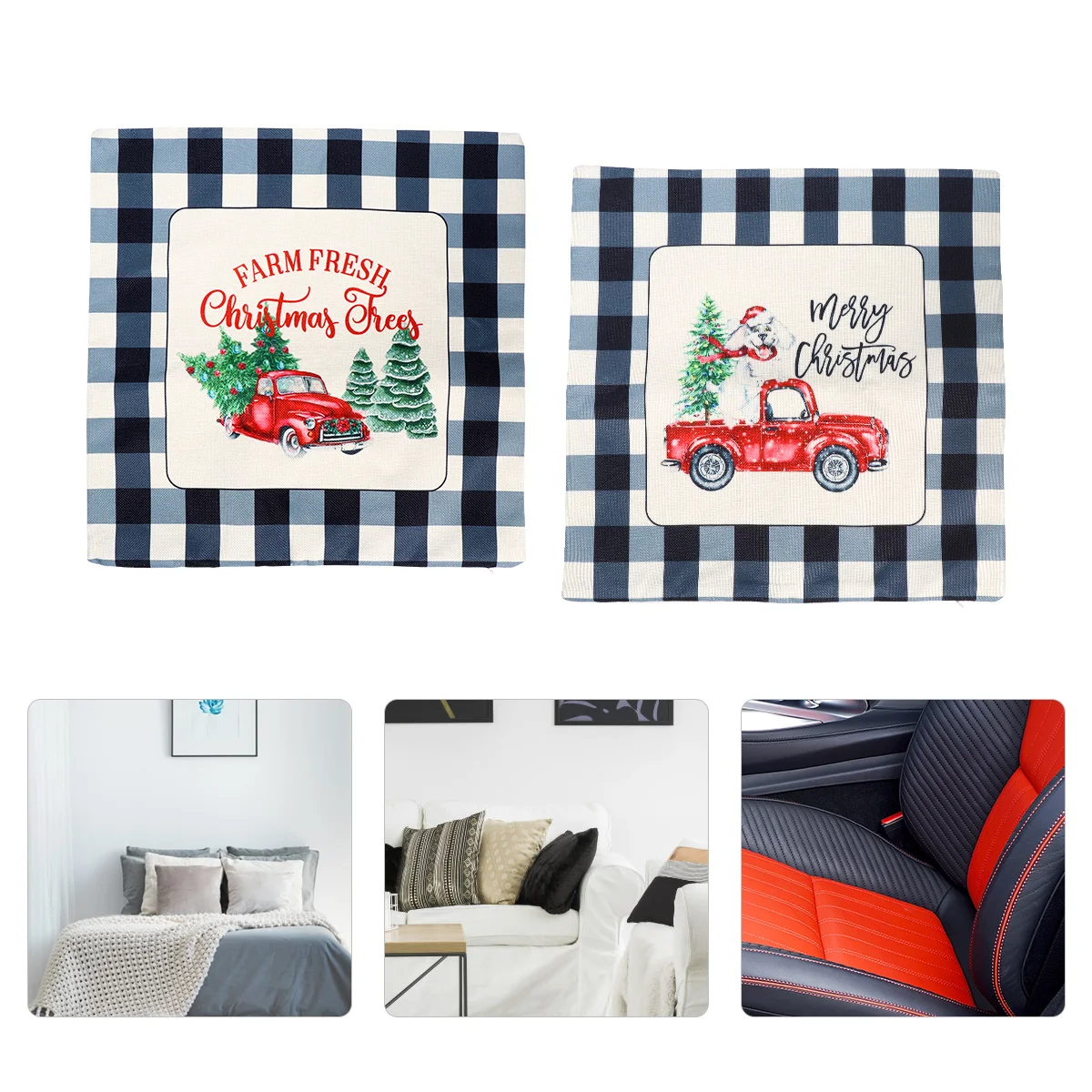 

Christmas Case Covers Decoration Holiday Decor Cushion Pillow Winter Household Linen Party Cover Decorative Tree Pillowcase