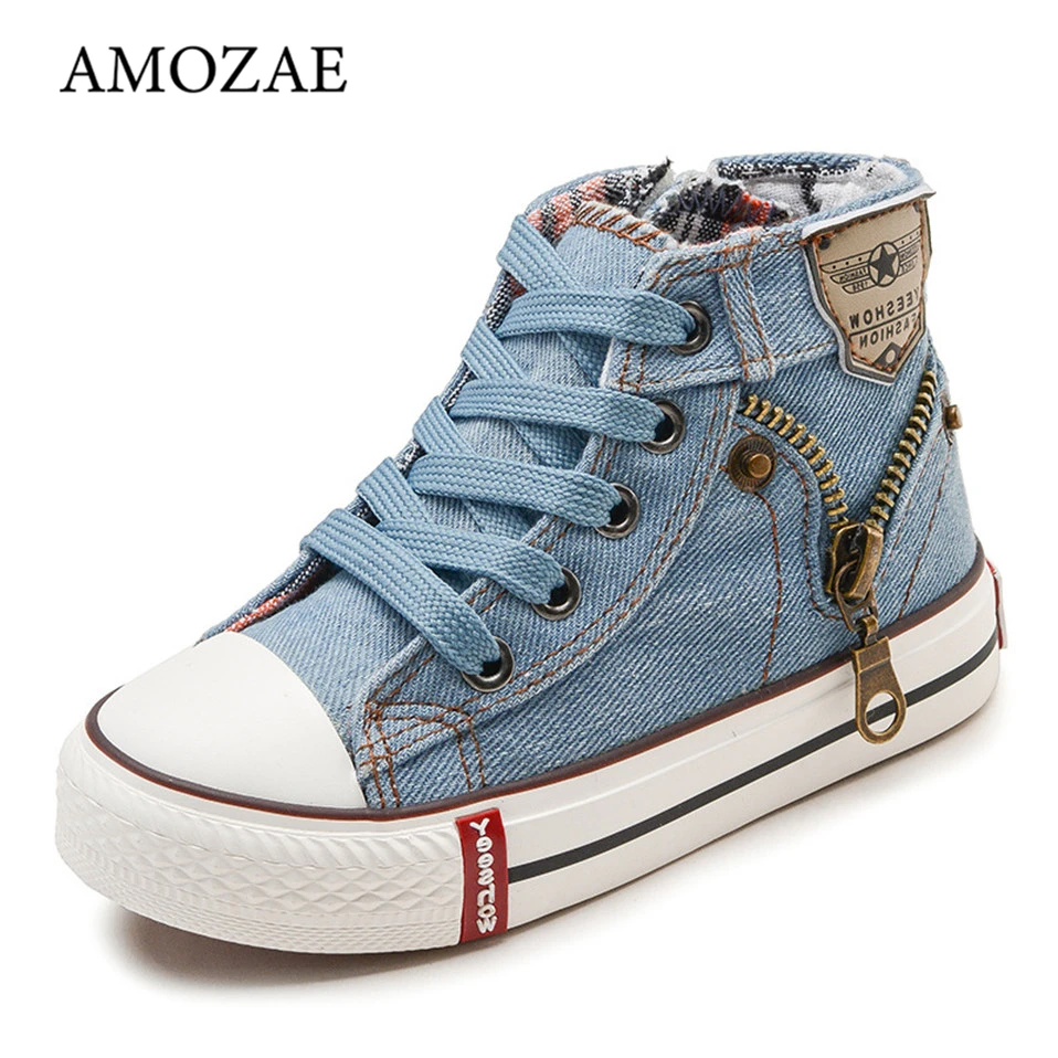 

2022 Canvas Children Shoes Sport Breathable Boys Sneakers Brand Kids Shoes for Girls Jeans Denim Casual Child Flat Boots