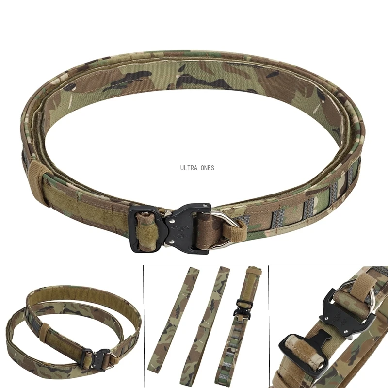 

Tactical Military Belt Combat Outdoor Hunting Shooting 3-in-1 Quick Release Molle Belts Cs Airsoft Training Heavy-duty Girdle