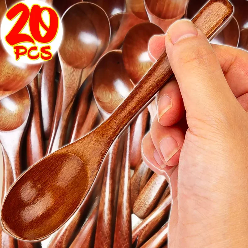 1/20 шт. кухонные деревянные ложки для супа с длинной ручкой перемешивания кофе