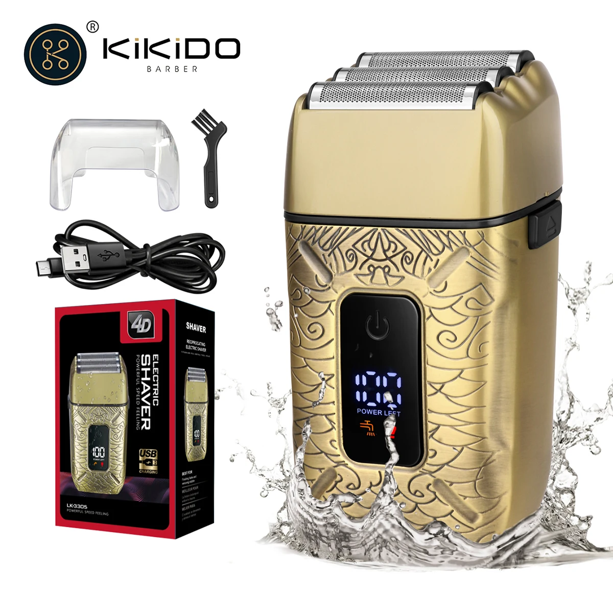 Профессиональная бритва KIKIDO Водонепроницаемая перезаряжаемый триммер для