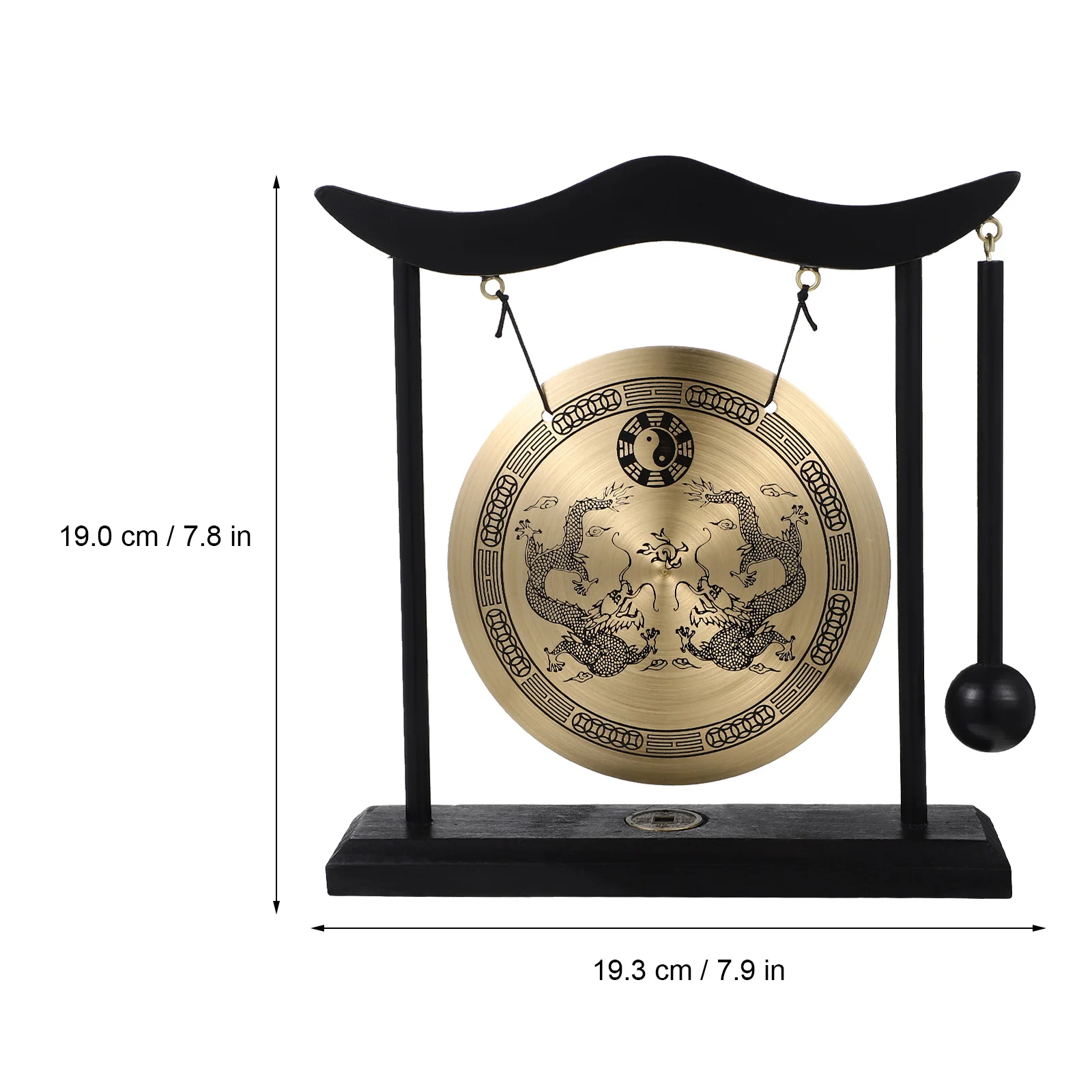 Азиатский колокольчик Гонга двойной дракон медные украшения молоток украшение
