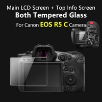 for canon eos r5c camera tempered protective self adhesive glass main lcd display film info screen protector guard cover