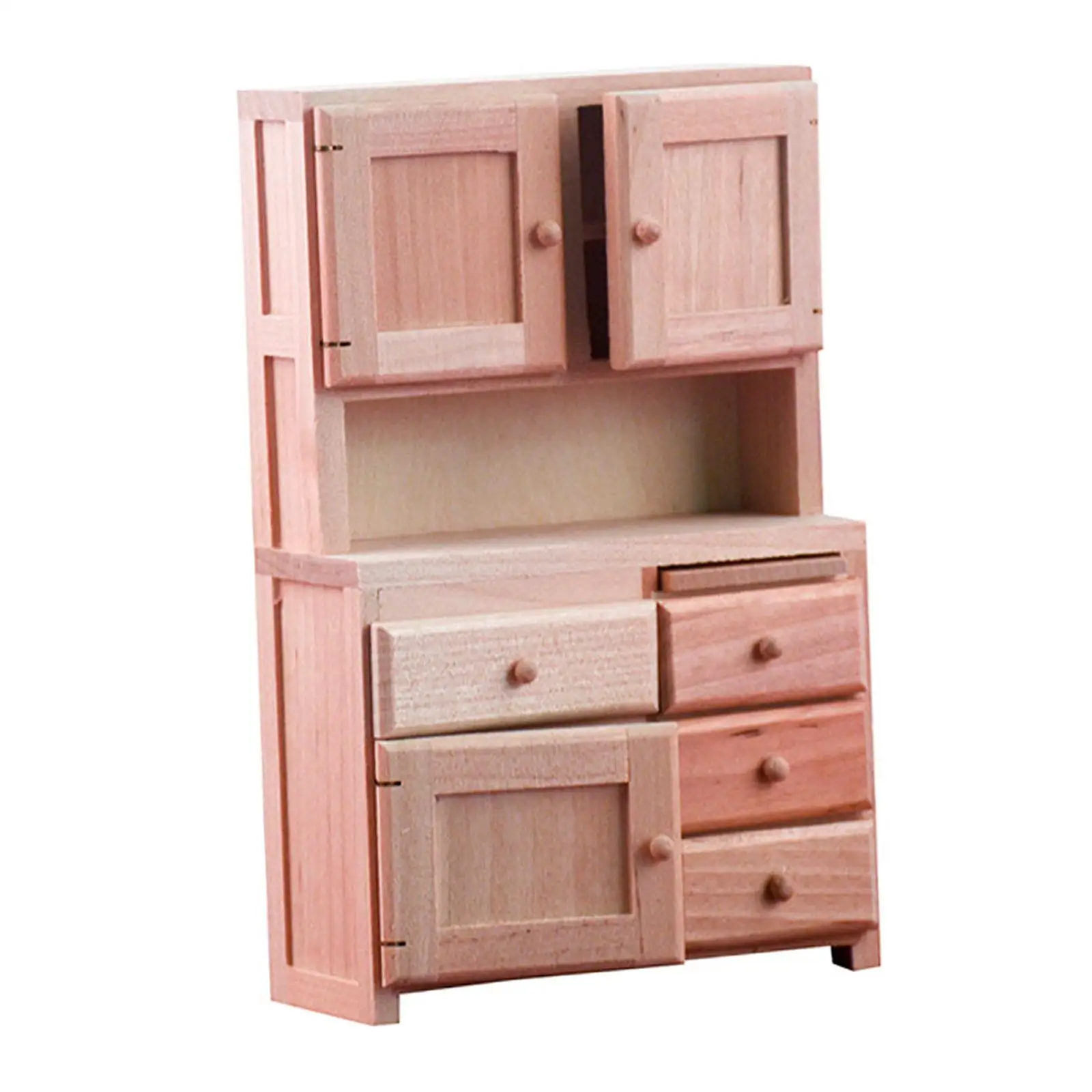 

1:12 Unpainted Wooden Cabinet Life Scene Furniture Dollhouse Decoration