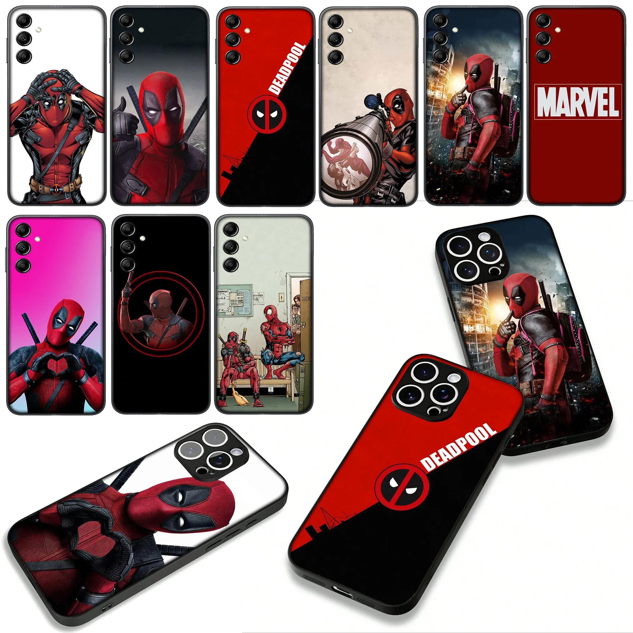 Фото Чехол для телефона Marvel Deadpool Superhero Cover для Samsung Galaxy A36 A17 A26 A07 A35 A54 A53 A13 A33 A34 S8 S9 S20 S21 FE S10 Plus №4