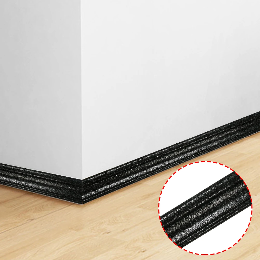 

3D Wall Trim Line Skirting Border Self Adhesive Waterproof Baseboard Wallpaper Wall Sticker For Living Room Home Decoration