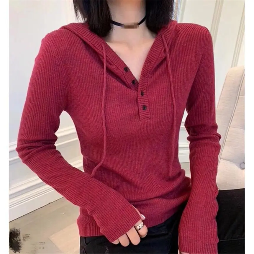 

Knitted Hooded Women Sweater 2022 Korean Casual Fashion Spring And Autumn Clothes Casual Pullover Long-Sleeve Women Sweater Z25