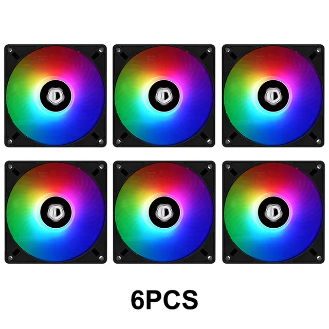 ID-охлаждение 6 шт. 92 мм кулер для ПК 4-контактный PWM ARGB синхронный слабый процессора