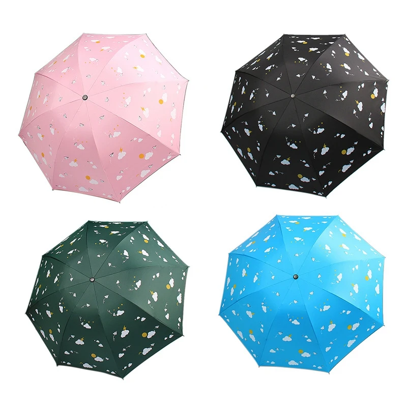 

Creative Umbrella Paper Airplane Folding Umbrella Sunscreen Umbrella Sunny Umbrella Black Plastic Anti UV Umbrella