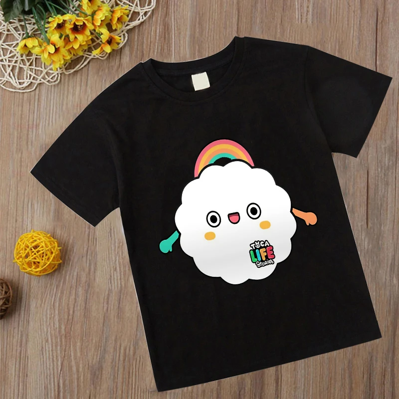 Новинка Детская футболка с рисунком игры Toca Life World аниме бока детские топы для