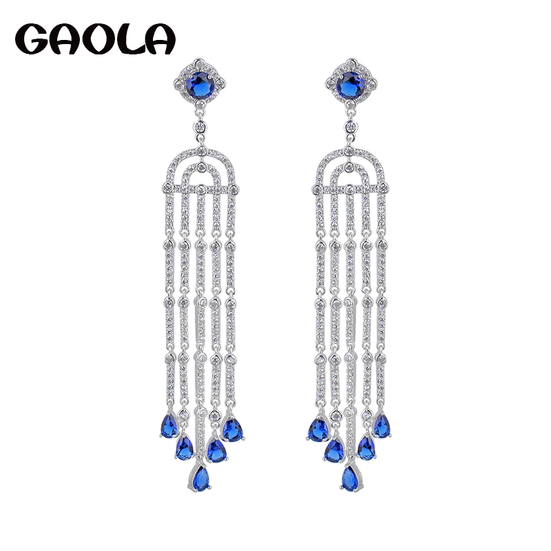 

GAOLA Trendy Style Clear Cubic Zirconia Flower Dangle Earrings Crystal Zirconia Brand Earring for Women and Girl GLE5402