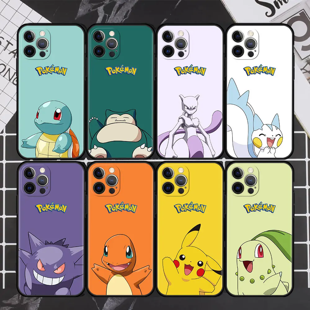

Japan Anime Pokemon Funda Case For Apple iPhone 13 11 12 Pro 7 XR X XS X Max 8 6 6S Plus 5 5S SE 2022 Silicone Phone Coque