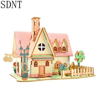 sunflower estate wooden puzzle 3d toys diy assemble graffiti colorful cute model puzzle kids games educational toys wood gifts