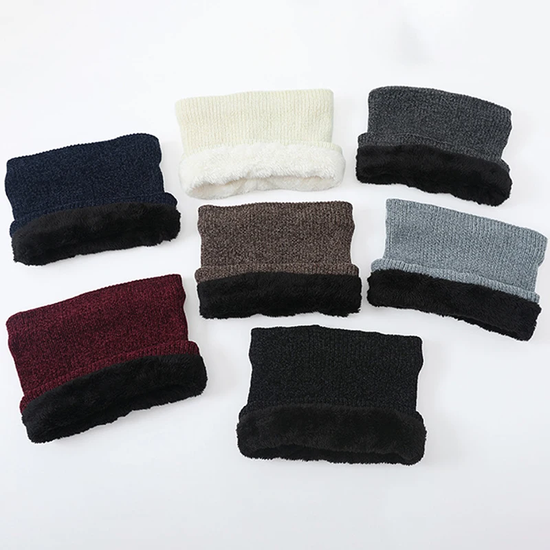

Winter Scarf For Women Children Baby Warm Cotton Brushed Knit Neck Warmer Circle Ski Climbing Scarf Neck Scarves Men 7 Color
