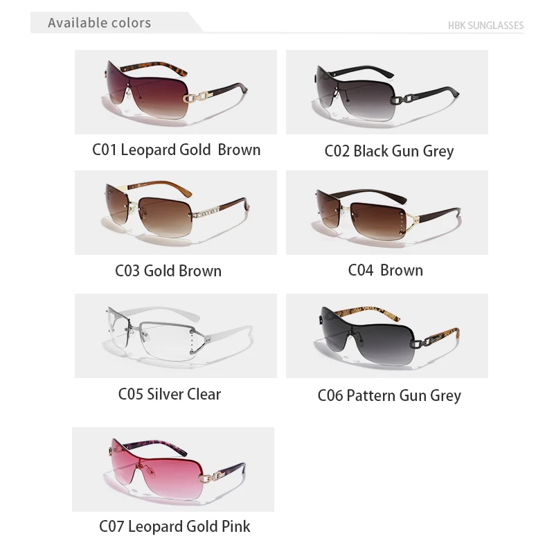 Женские крупные градиентные солнцезащитные очки HBK винтажные дизайнерские с