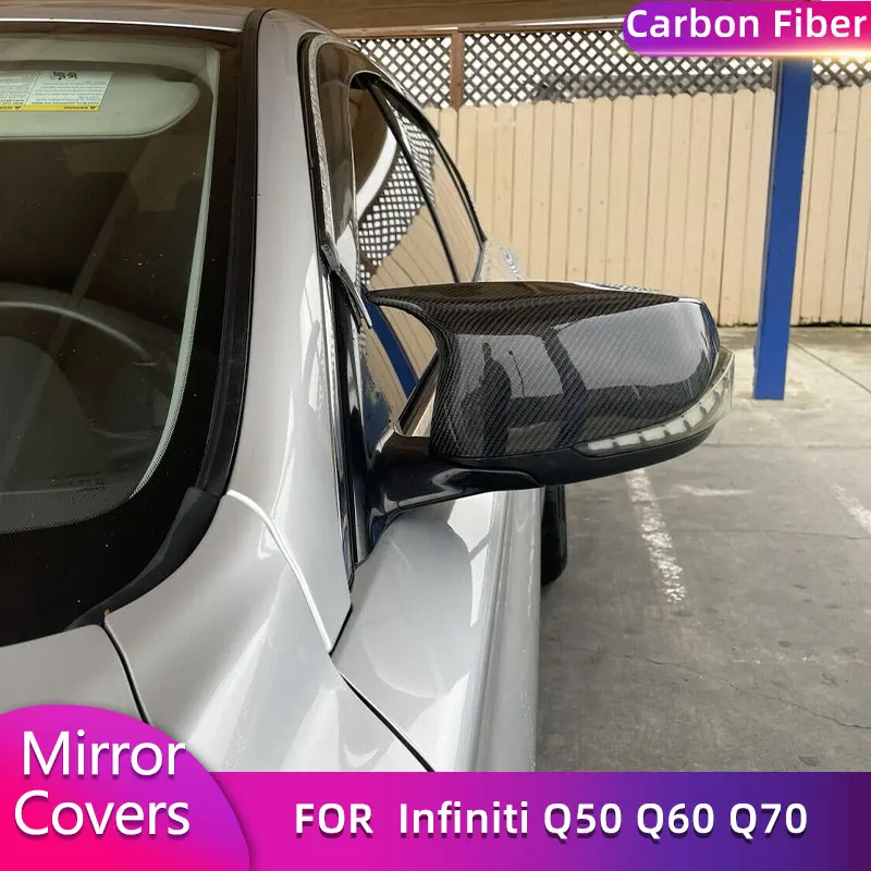 Чехлы на зеркала заднего вида из углеродного волокна для Infiniti Q50 Q60 Q70 QX30 XQ50 2013-2019