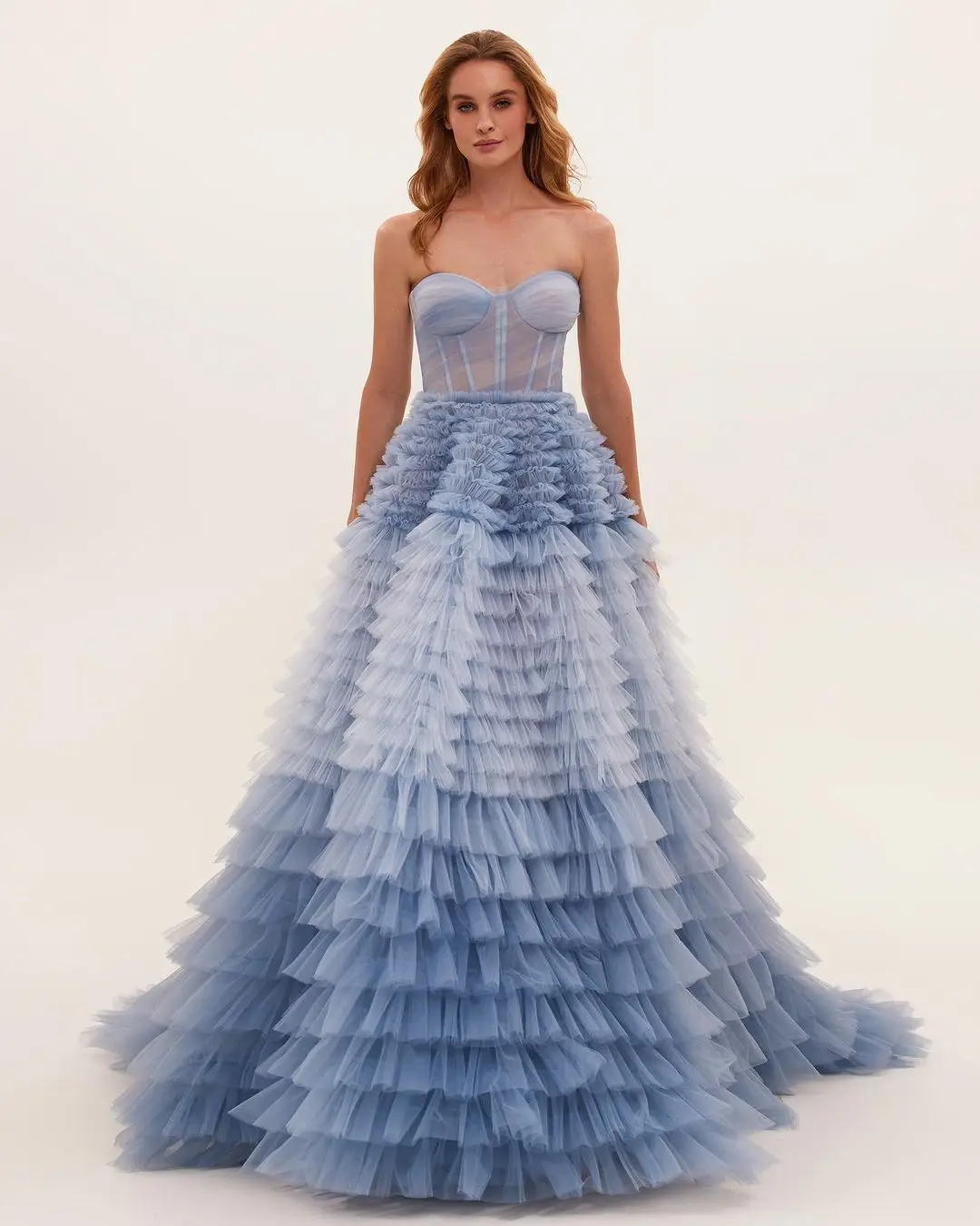 

Женское вечернее платье со шлейфом Sapmae, элегантное бальное платье с волнистым вырезом и оборками для коктейля, выпускного вечера, вечеринки