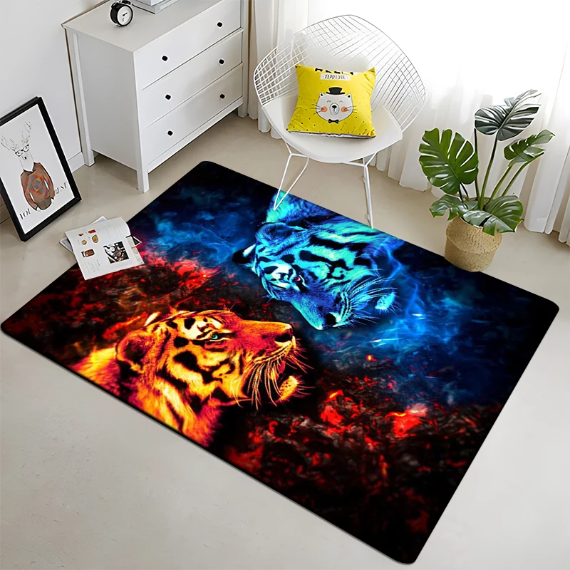 Ferocious Tiger Printed Carpet for Living Room Large Area Rug Soft Mat E-sports Chair Carpets Alfombra Gifts Dropshopping Animal