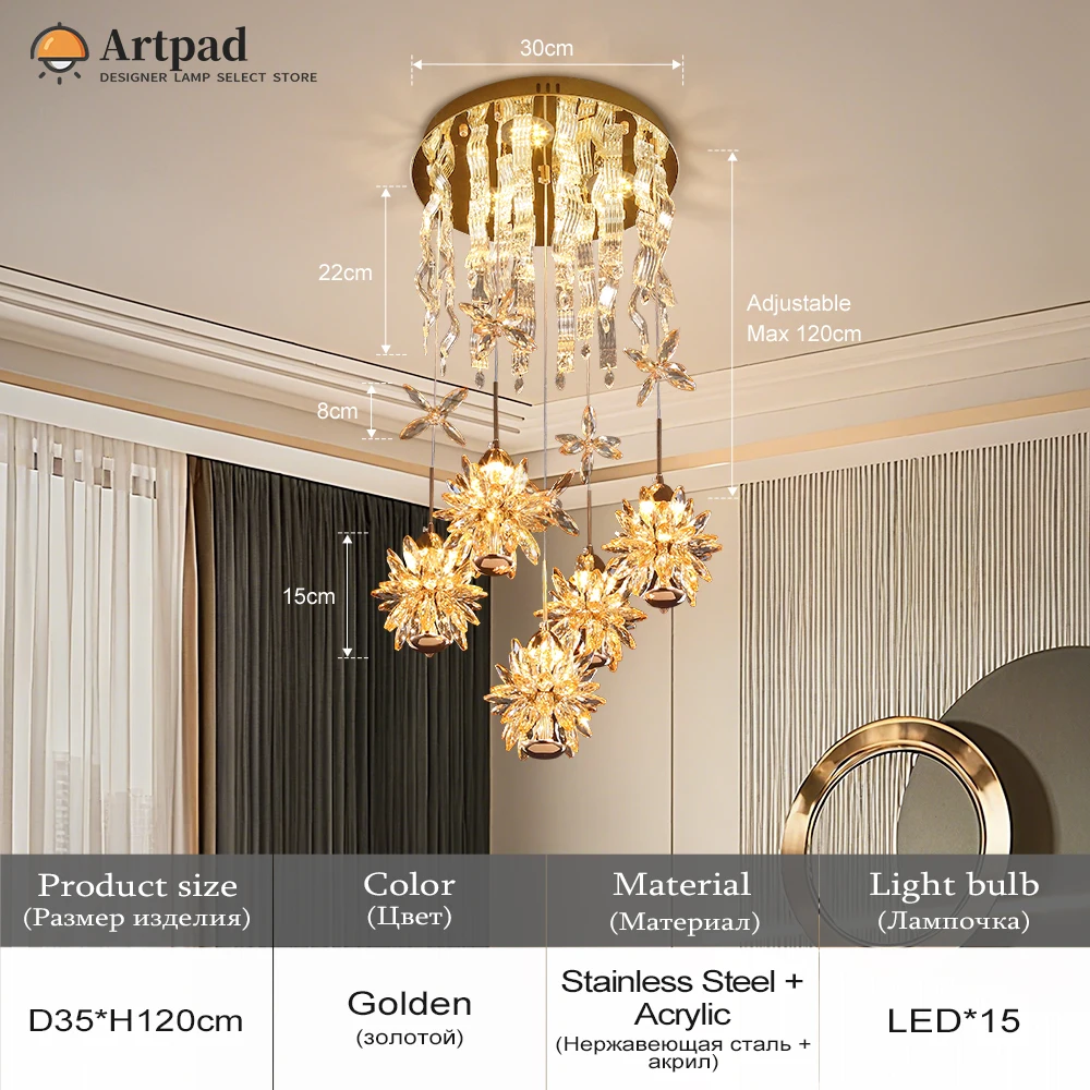 

Золотой потолочный светильник Artpad