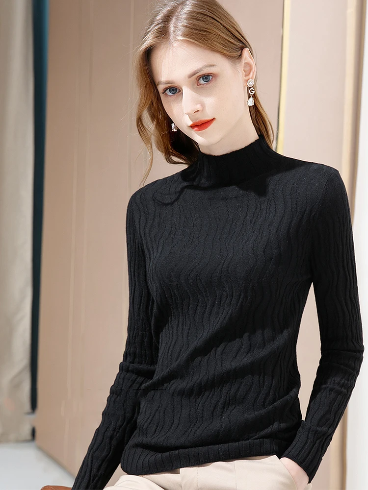 

BOBOKATEER Autumn Winter Clothes Women 2023 Fitted Basic Solid Casual Jumper Sueters De Mujer Mock Neck Knitted Pullover Sweater