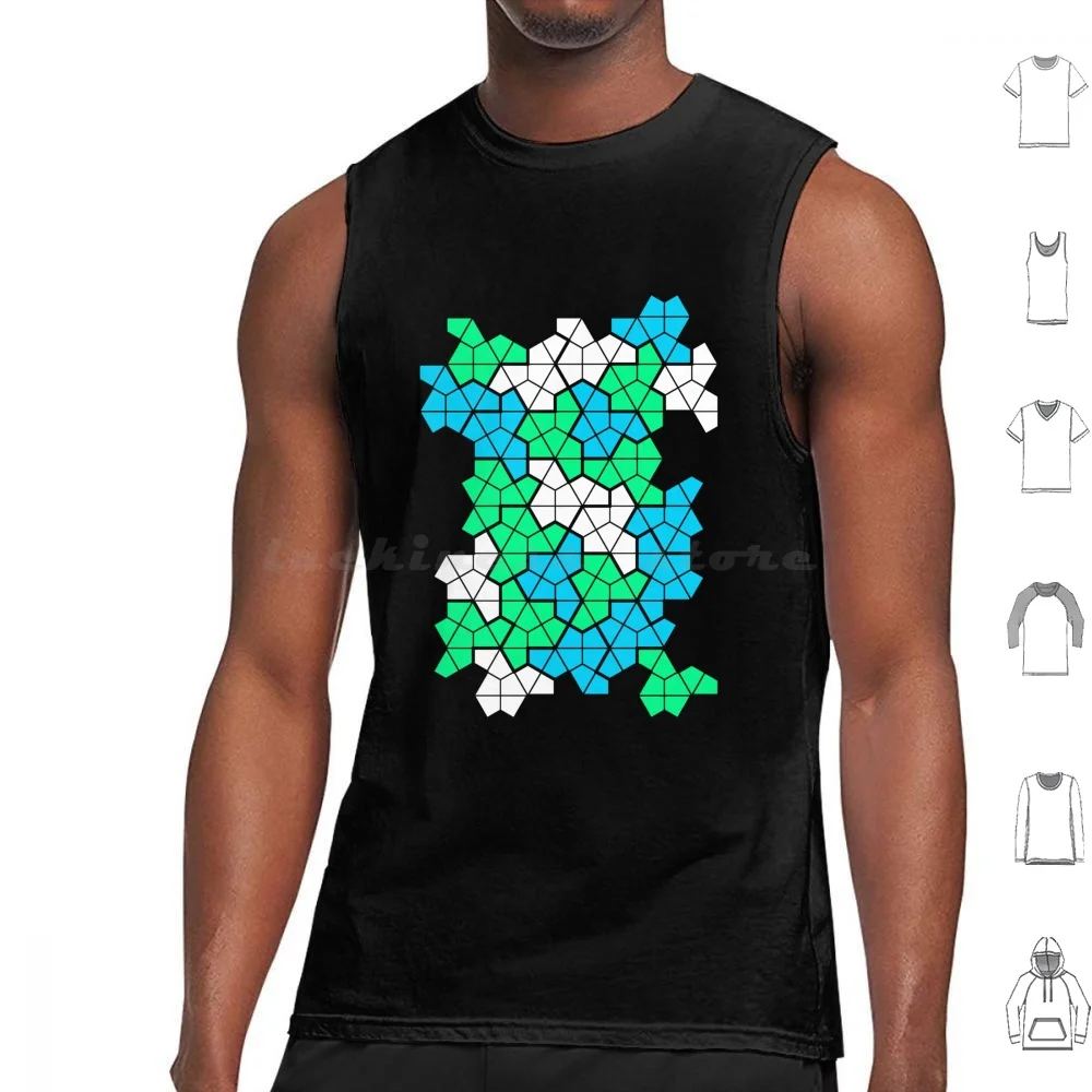 

Aperiodic Monotile Tiling Vintage Math Design On Black Background Tank Tops Print Cotton Aperiodic Penrose Penrose