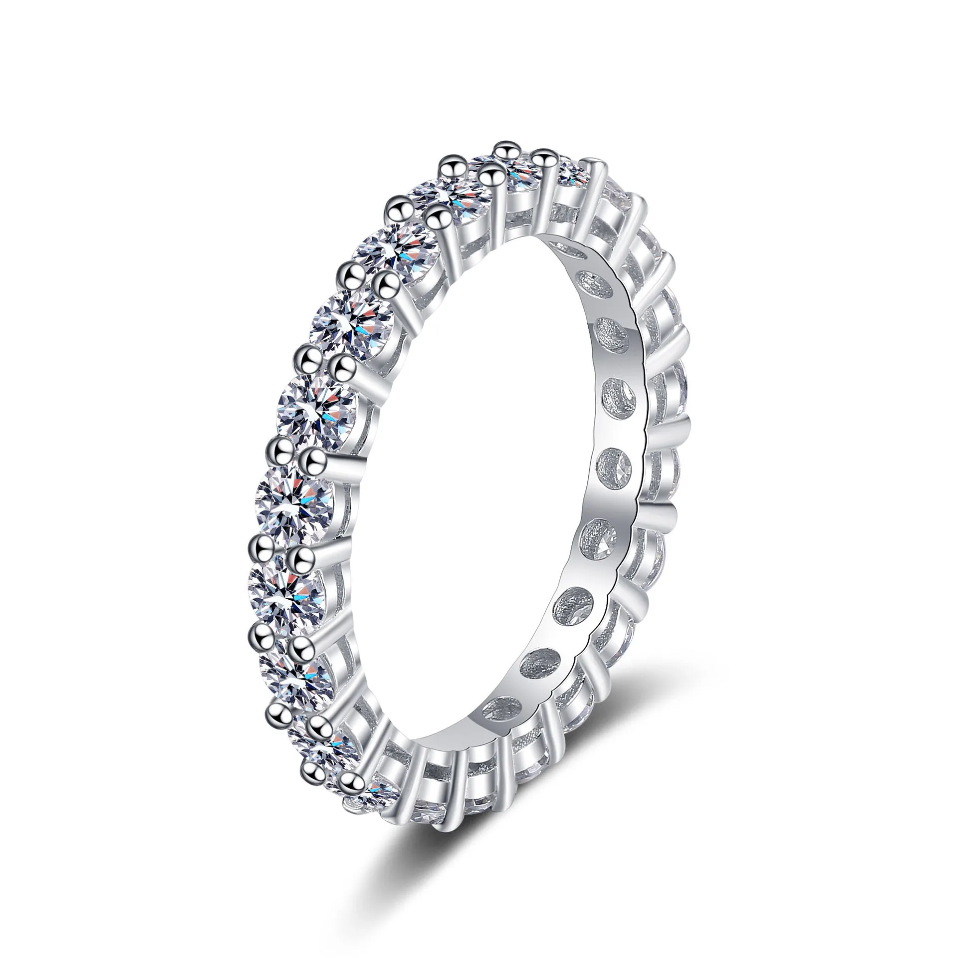 

Женский браслет из стерлингового серебра 925 пробы pt950 позолоченное кольцо в ряд полный круг mosonite кольцо Модные ювелирные изделия для вечери...
