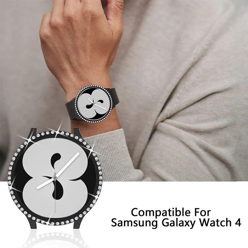 Watch Cover for Samsung Galaxy Watch 4 40mm 44mm,Diamond  Case All-Around Protective Bumper Shell for Galaxy Watch4
