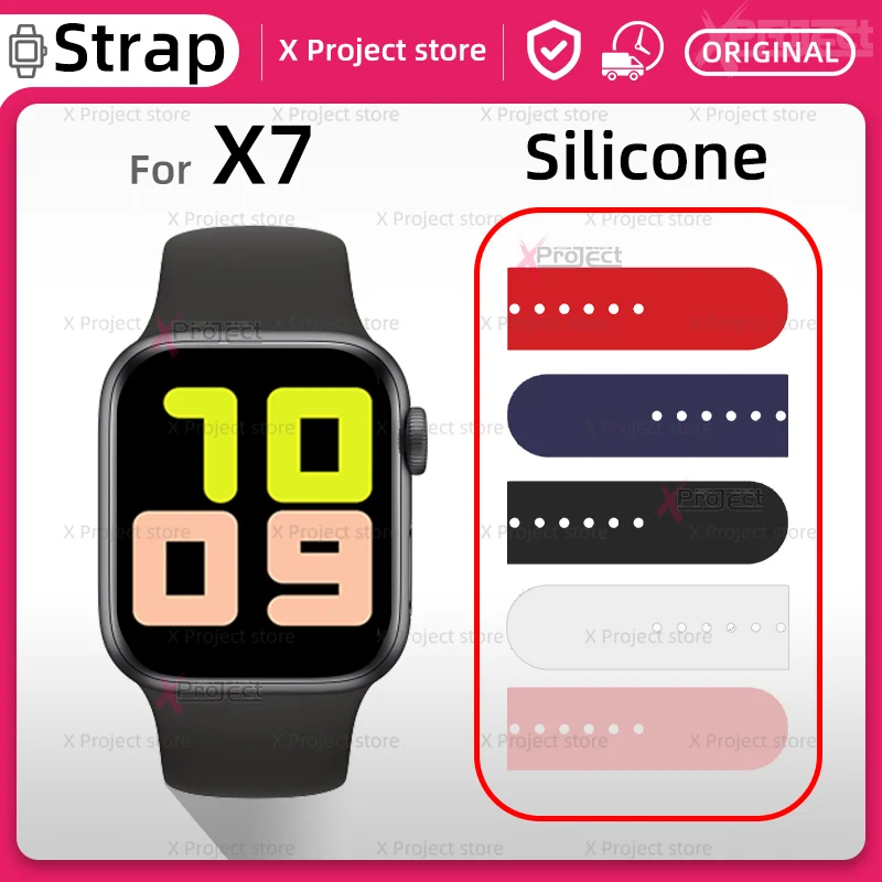 

X7 Smart Watch band Silicone Brecelet for 44mm 42mm SmartWatch Soft Rubber Band Strap Wrist Loop Girls Women Men pk T500+pro max