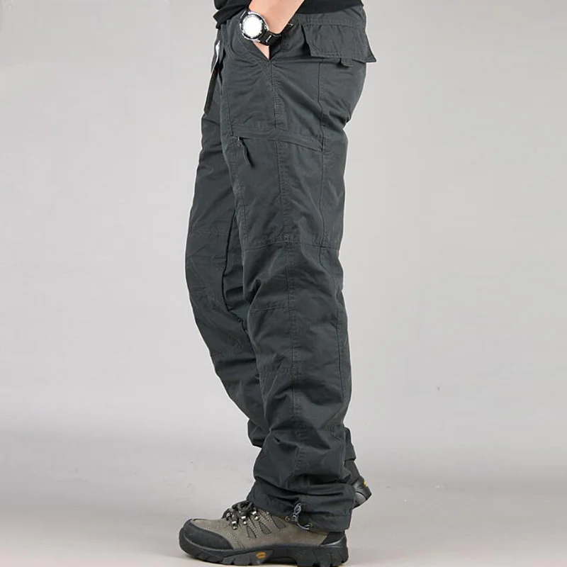 Winter Fleece Casual Pants Men Windbreaker Thermal Military Trousers Male pantalones hombre warm jogger tactical cargo pants 4XL images - 6