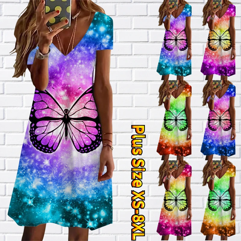 

Женское винтажное вечернее платье, элегантное платье с коротким рукавом и V-образным вырезом, свободная Юбка До Колена с принтом, лето 2019