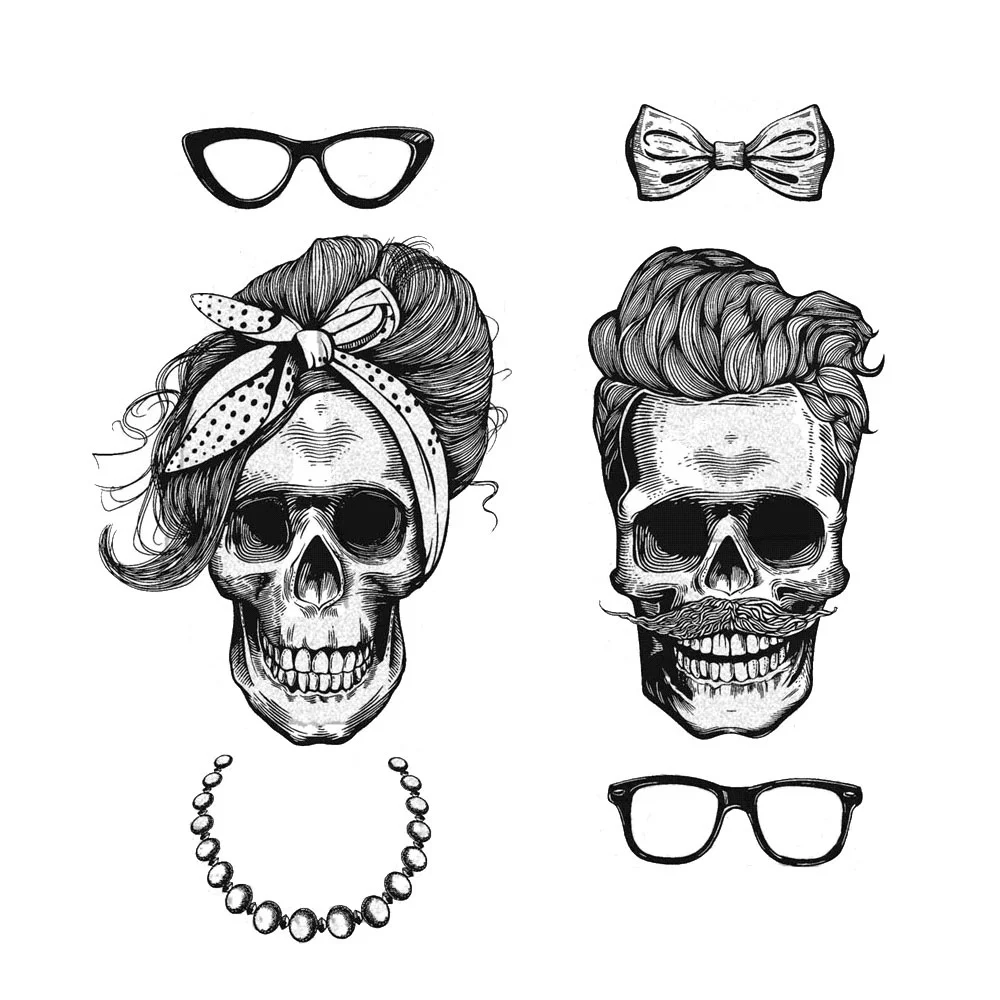 

Skull Transparent Stamps No Cutting Dies DIY Handmade Paper Card Scrapbook Decorative Template Album Craft Stamp New 2023
