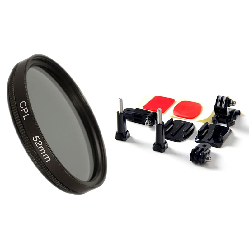 

Держатель для передних наушников «DE» для камеры Gopro Hero 3 2 1 & 52 мм круглый поляризационный фильтр CPL для Canon 650D