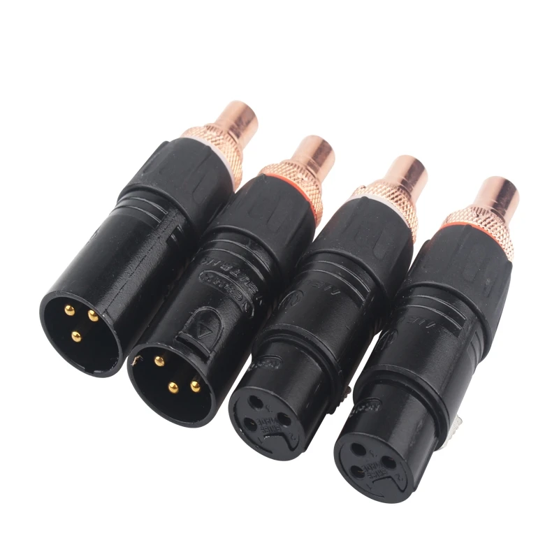 

HiFi Audio Connector Neutrik XLR To RCA Female Socket Adapter Red Copper Plated Male Plug