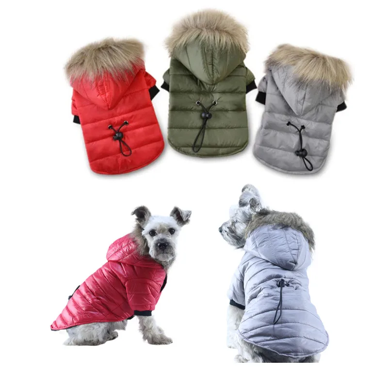 Winter Small Dog Cotton Coat Jacket Thicken Waterproof Pet Puppy Sweatshirt Hoodies For Teddy Apparel Clothes Retriever Costume