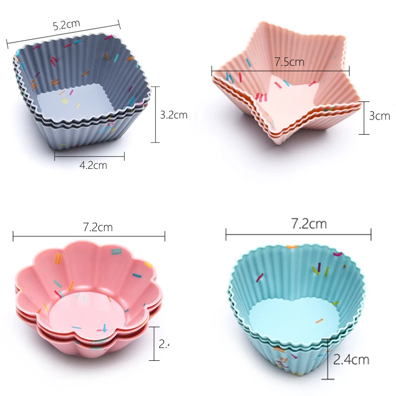 

Bakeware Cups for Maker Baking Pan Mould Dessert Tools Reusable Silicone Cupcake Mold Muffin Cake Baking Molds Candy DIY