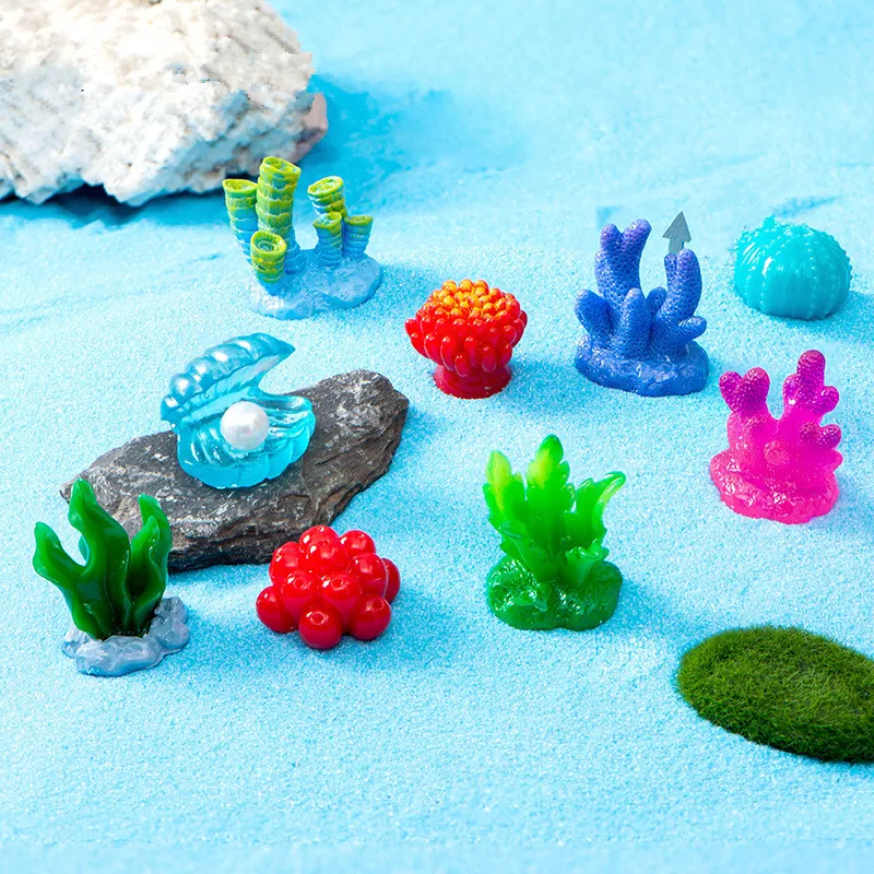 Статуэтки миниатюрные коралловые ракушки микро Ландшафтные украшения для