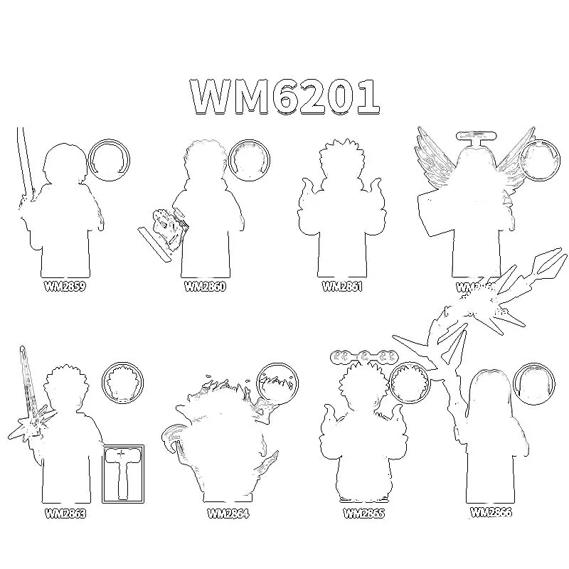 Фигурки из мультфильмов строительные блоки для детей WM6201 WM2859 WM2860 WM2861 WM2862 WM2863 WM2864