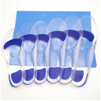 pu insole imitation silicone transparent breathable sports shock absorption massage full pad arch support correction flat insole