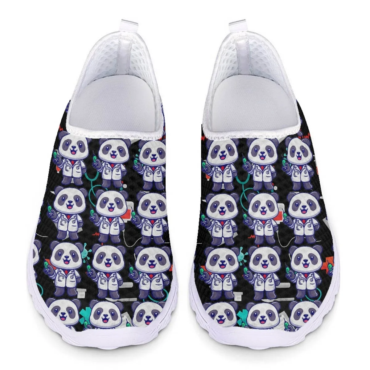 

Cartoon Panda Doctor Medical Style Printed Shoes Mesh for Women Light Slip-On Sneakers Girls Casual Comfortable Loafers Zapatos