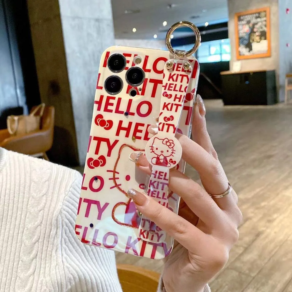

Sanrio Hello Kitty Cases For IPhone 13 12 11 Pro Max Mini XR XS MAX 8 X 7 SE 2022 Cute Cartoon Silicone Soft All-Inclusive Case